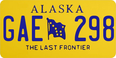 AK license plate GAE298