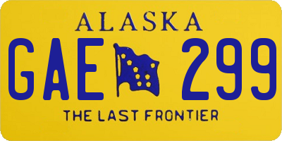 AK license plate GAE299