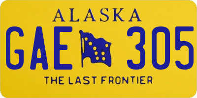 AK license plate GAE305