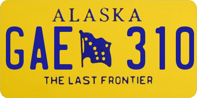 AK license plate GAE310