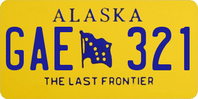 AK license plate GAE321