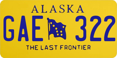 AK license plate GAE322