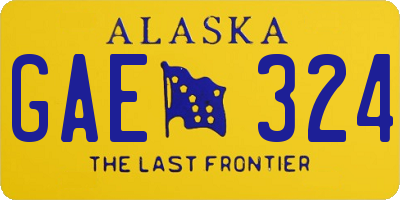 AK license plate GAE324