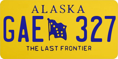 AK license plate GAE327