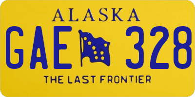AK license plate GAE328