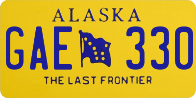 AK license plate GAE330