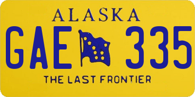 AK license plate GAE335