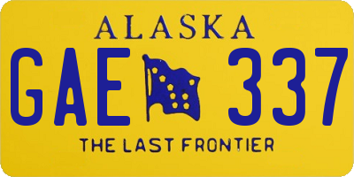 AK license plate GAE337