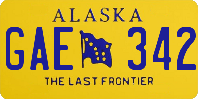 AK license plate GAE342