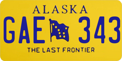 AK license plate GAE343