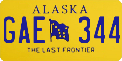 AK license plate GAE344