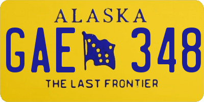 AK license plate GAE348