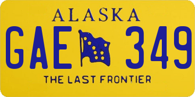 AK license plate GAE349