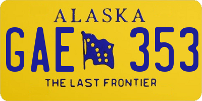 AK license plate GAE353