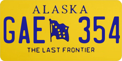 AK license plate GAE354