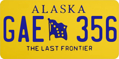 AK license plate GAE356