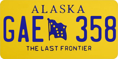 AK license plate GAE358