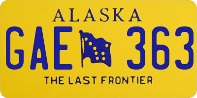 AK license plate GAE363