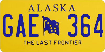 AK license plate GAE364