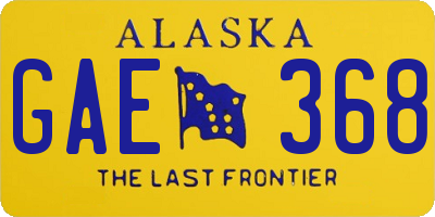 AK license plate GAE368