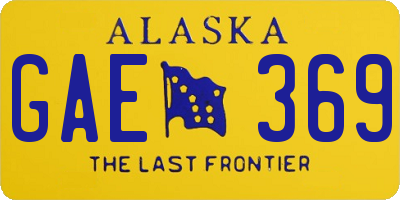AK license plate GAE369