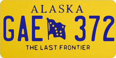 AK license plate GAE372