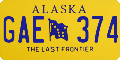 AK license plate GAE374