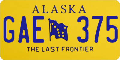 AK license plate GAE375