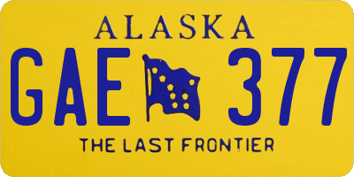 AK license plate GAE377