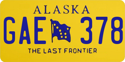 AK license plate GAE378