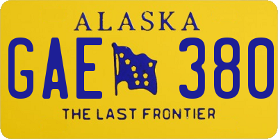 AK license plate GAE380