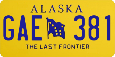 AK license plate GAE381