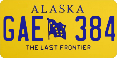 AK license plate GAE384