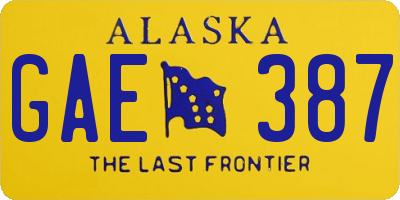 AK license plate GAE387