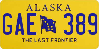 AK license plate GAE389