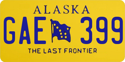 AK license plate GAE399