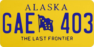 AK license plate GAE403