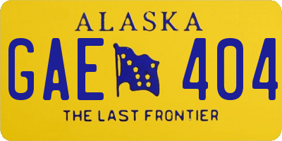 AK license plate GAE404