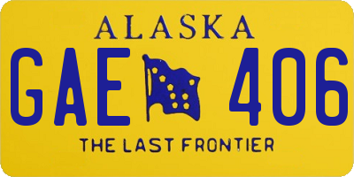 AK license plate GAE406