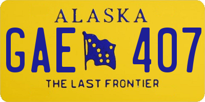 AK license plate GAE407