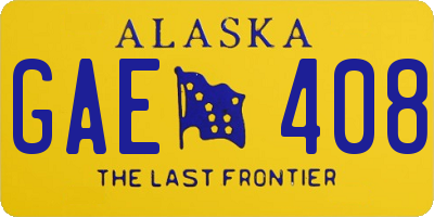 AK license plate GAE408