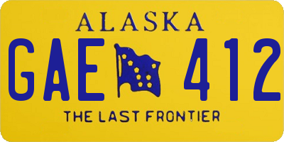 AK license plate GAE412