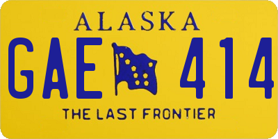 AK license plate GAE414