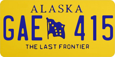 AK license plate GAE415