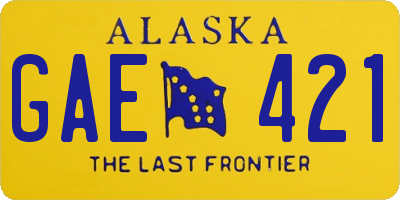 AK license plate GAE421