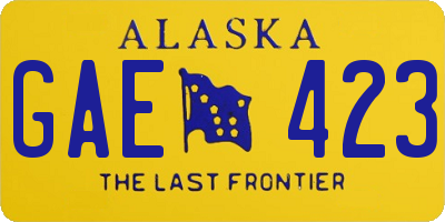 AK license plate GAE423