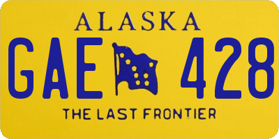 AK license plate GAE428