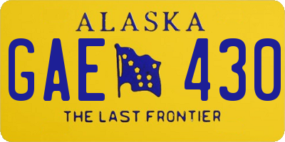 AK license plate GAE430