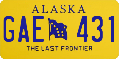 AK license plate GAE431