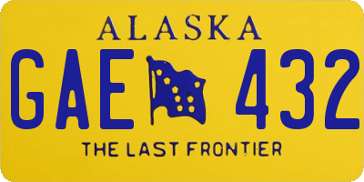 AK license plate GAE432